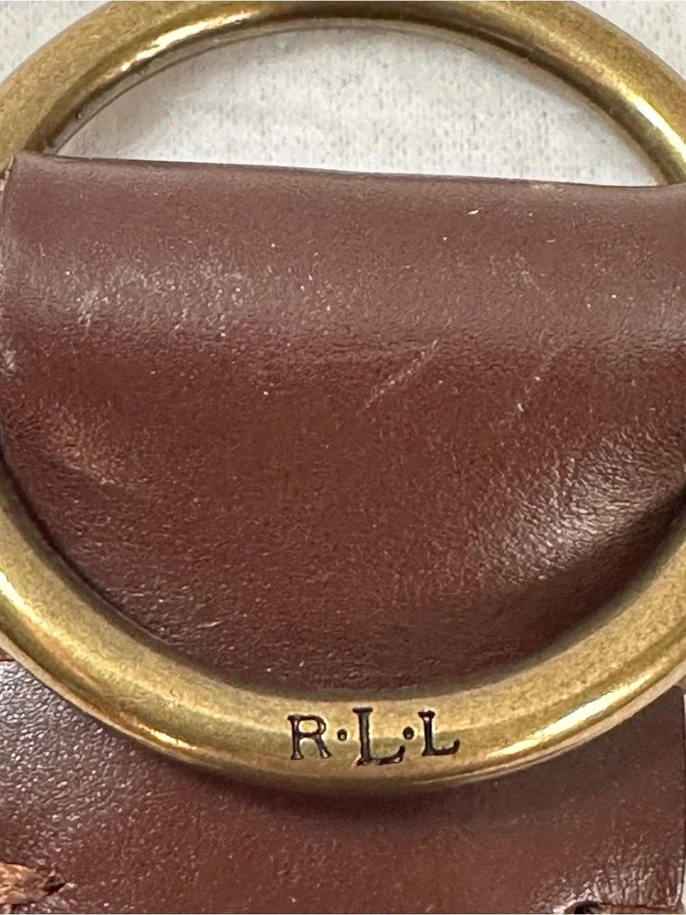 Lauren Ralph Lauren Genuine Leather Belt Womens Small Brown Braided Round Buckle